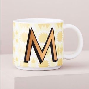 West Elm - Vintage Print “M” Monogram Mug